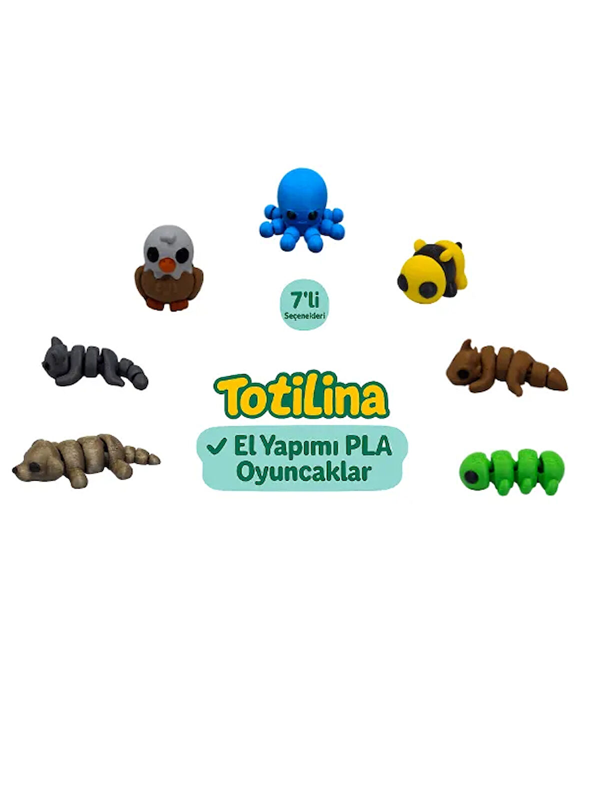 7'li set (ahtapot arı ejderha tırtıl köpek kedi kartal…)