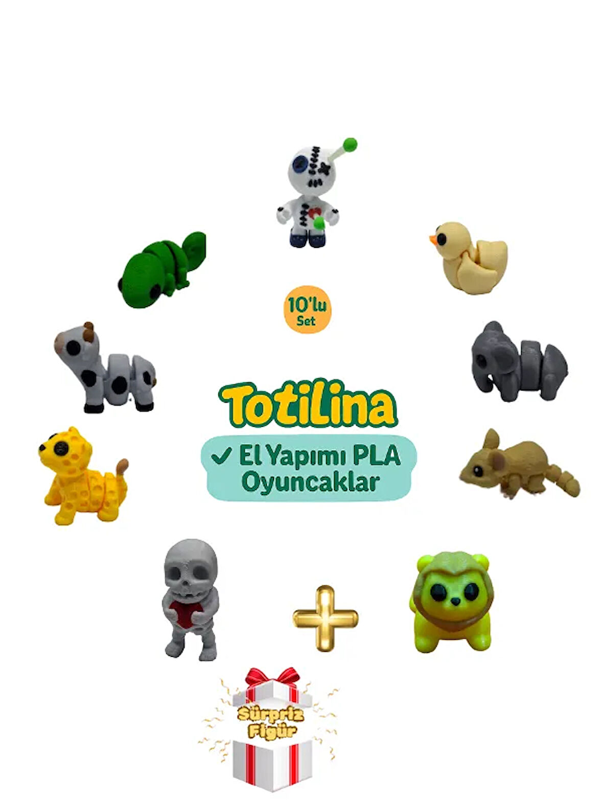 10'lu set (voodoo ördek fil fare aslan iskelet puma inek bukalemun…)