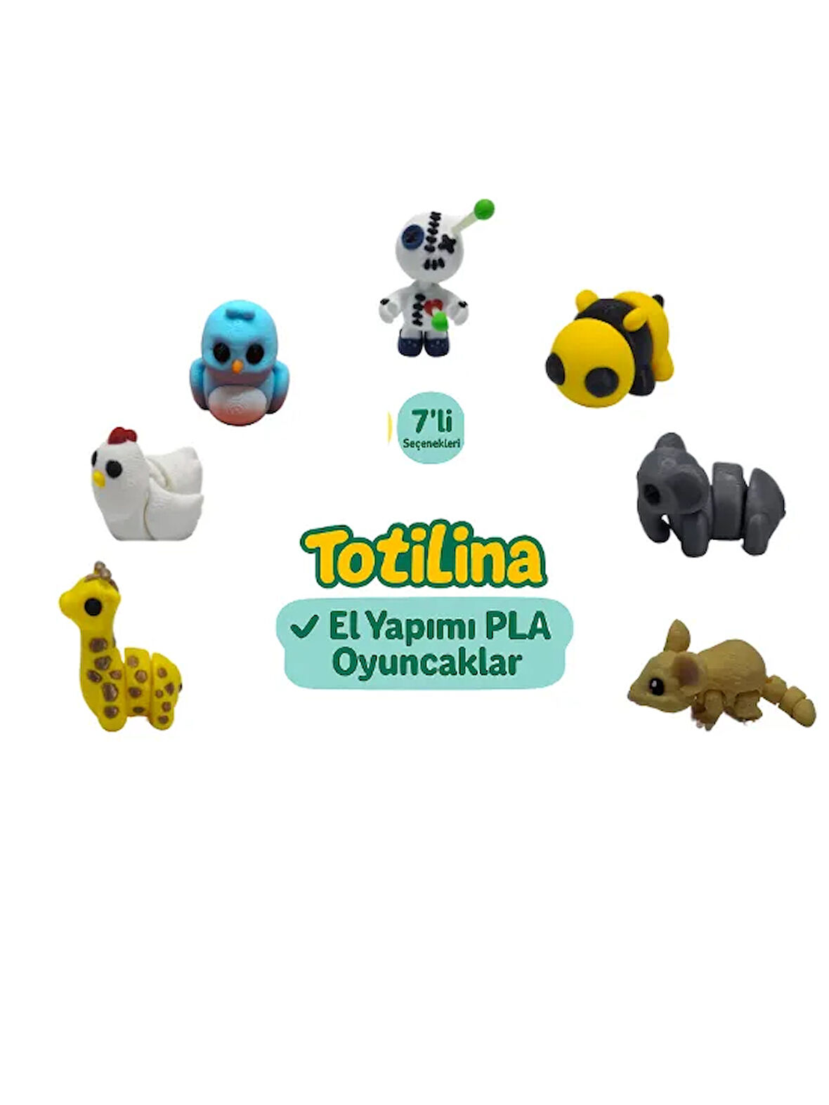 7'li set (voodoo arı fil fare zürafa tavuk kuş…)