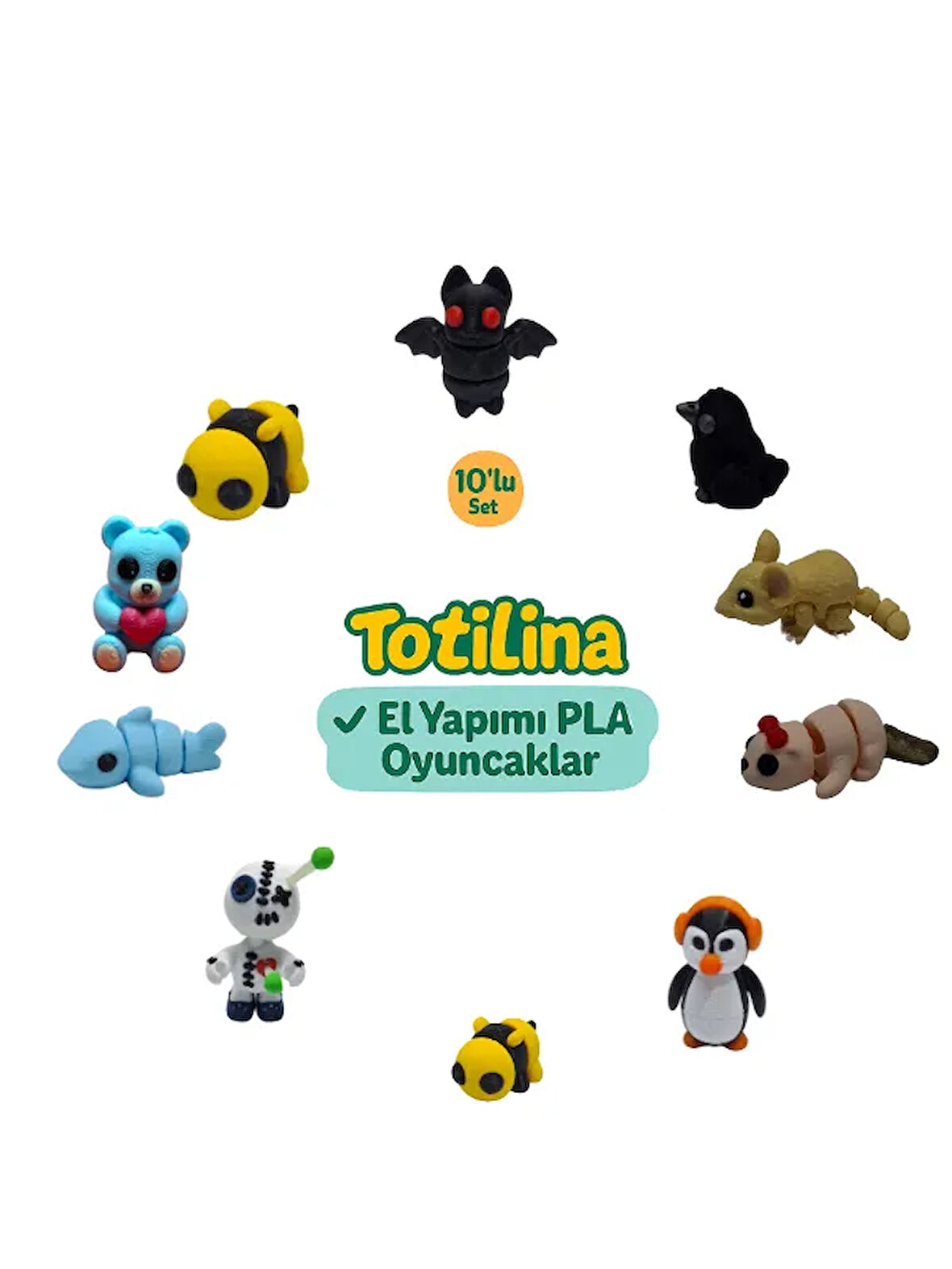 10'lu set (yarasa karga fare su samuru penguen arı voodoo…)