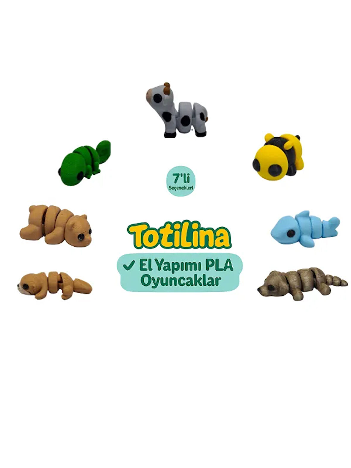 7'li set (inek arı köpek balığı köpek su samuru ayı bukalemun…)
