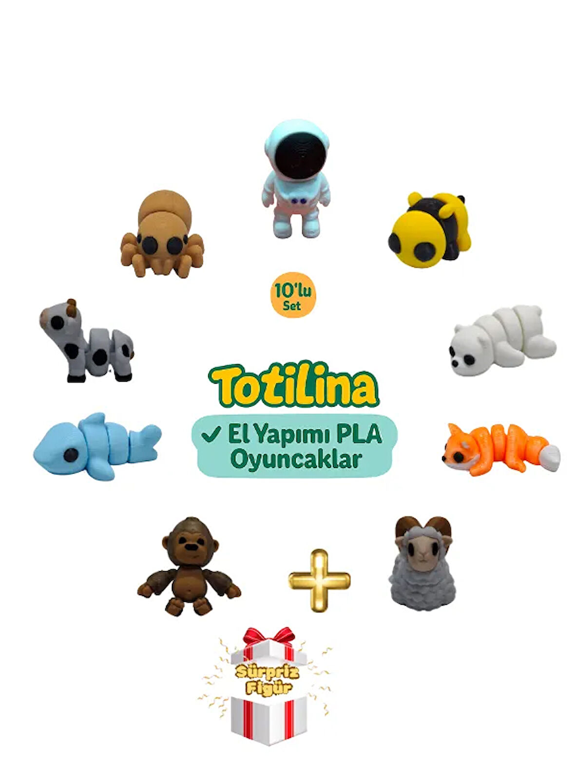 10'lu set (astroot arı ayı tilki koç goril köpek balığı inek…)