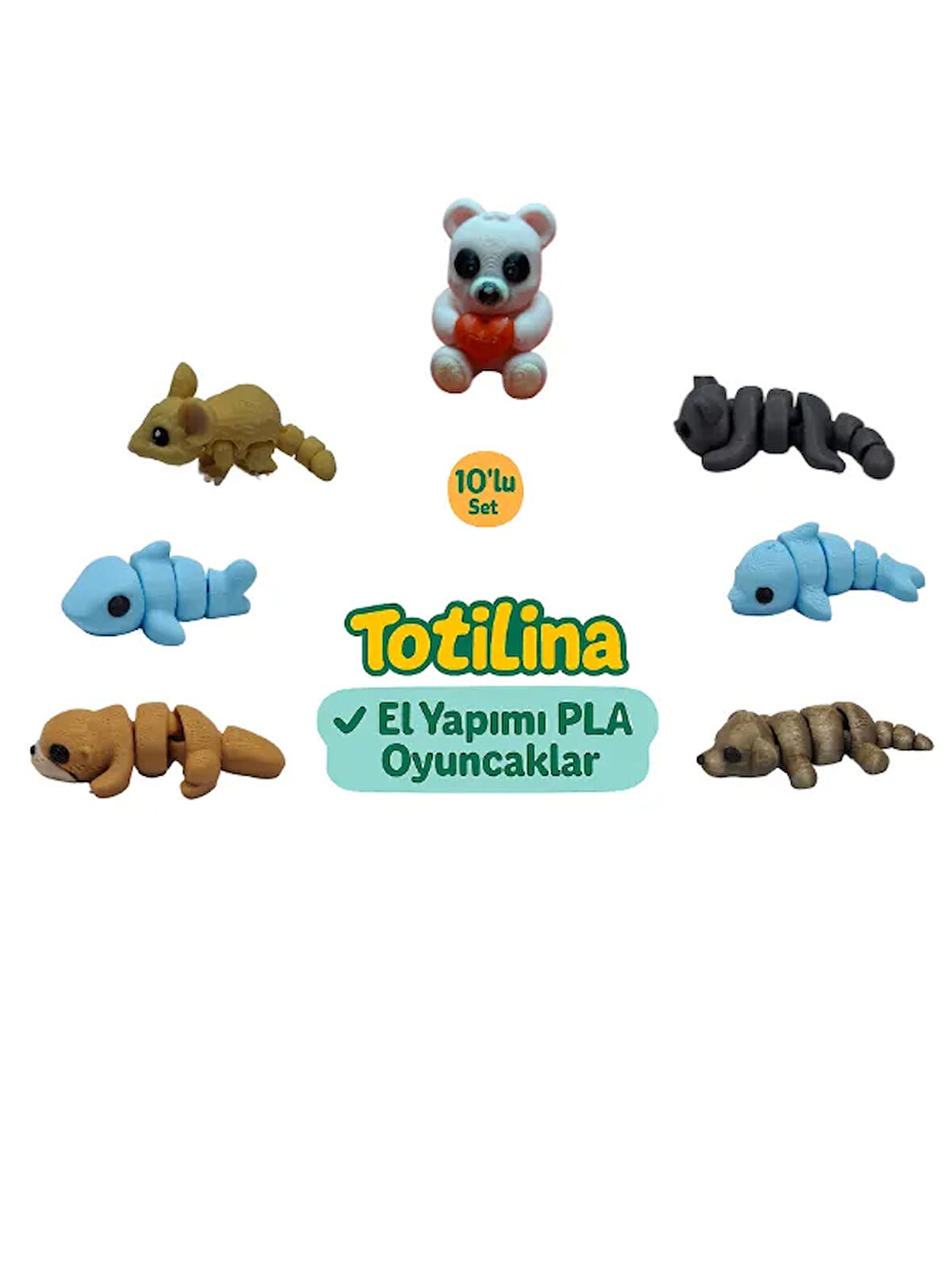 7'li set (ayı kedi yunus köpek su samuru köpek balığı fare…)