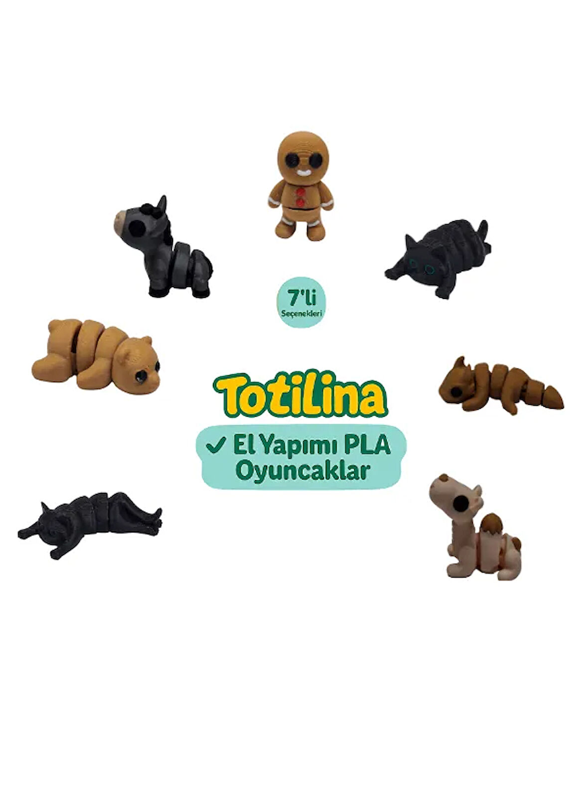 7'li set (kurabiye adam kedi ejderha deve kedi ayı eşek…)