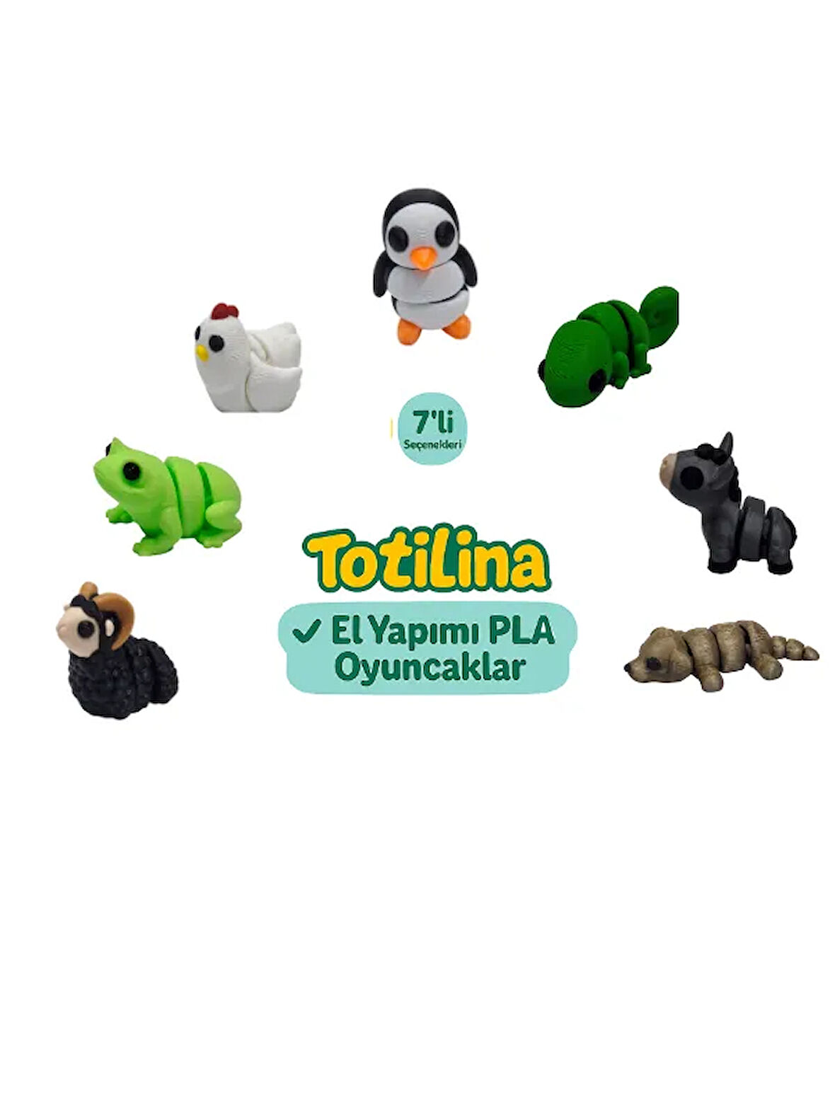 7'li set (penguen bukalemun eşek köpek koç kurbağa tavuk…)