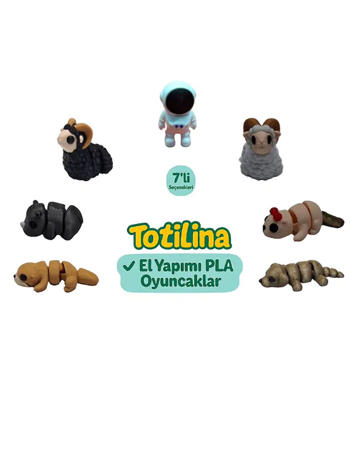 7'li set (astronot koç su samuru köpek gergedan koç…)