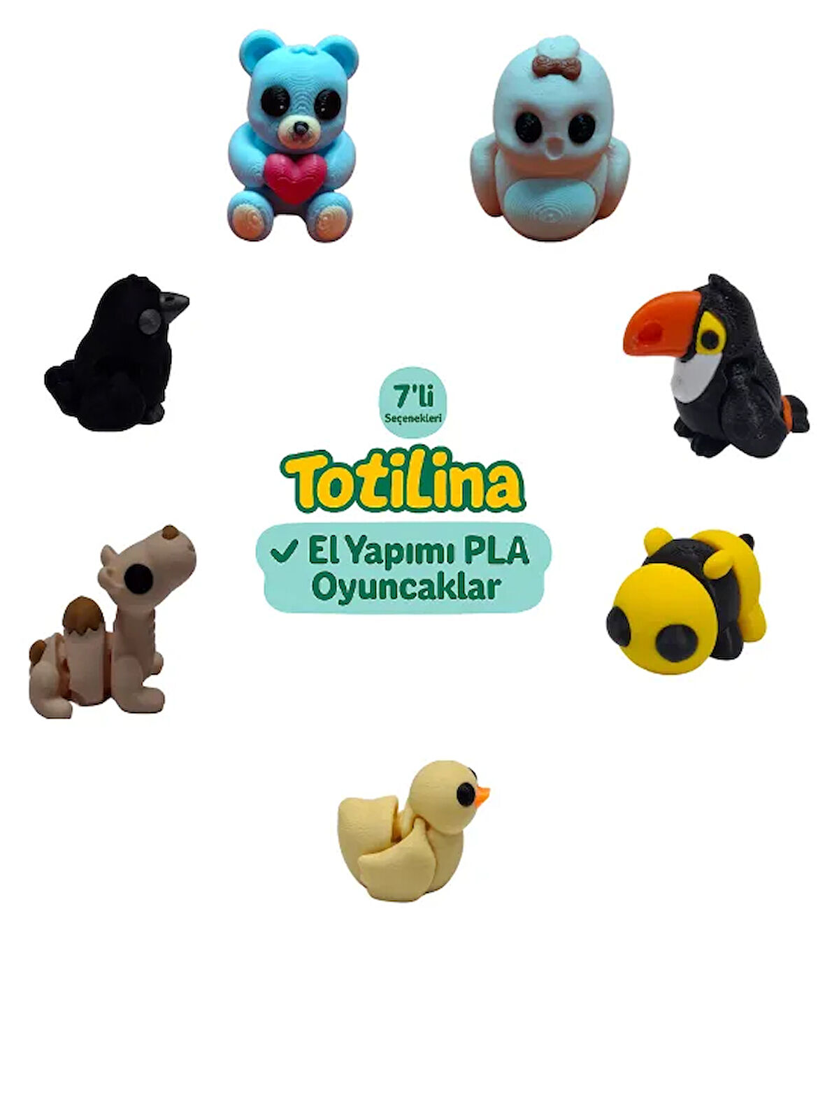 7'li set (kuş tukan kuşu arı ördek deve karga ayı…)
