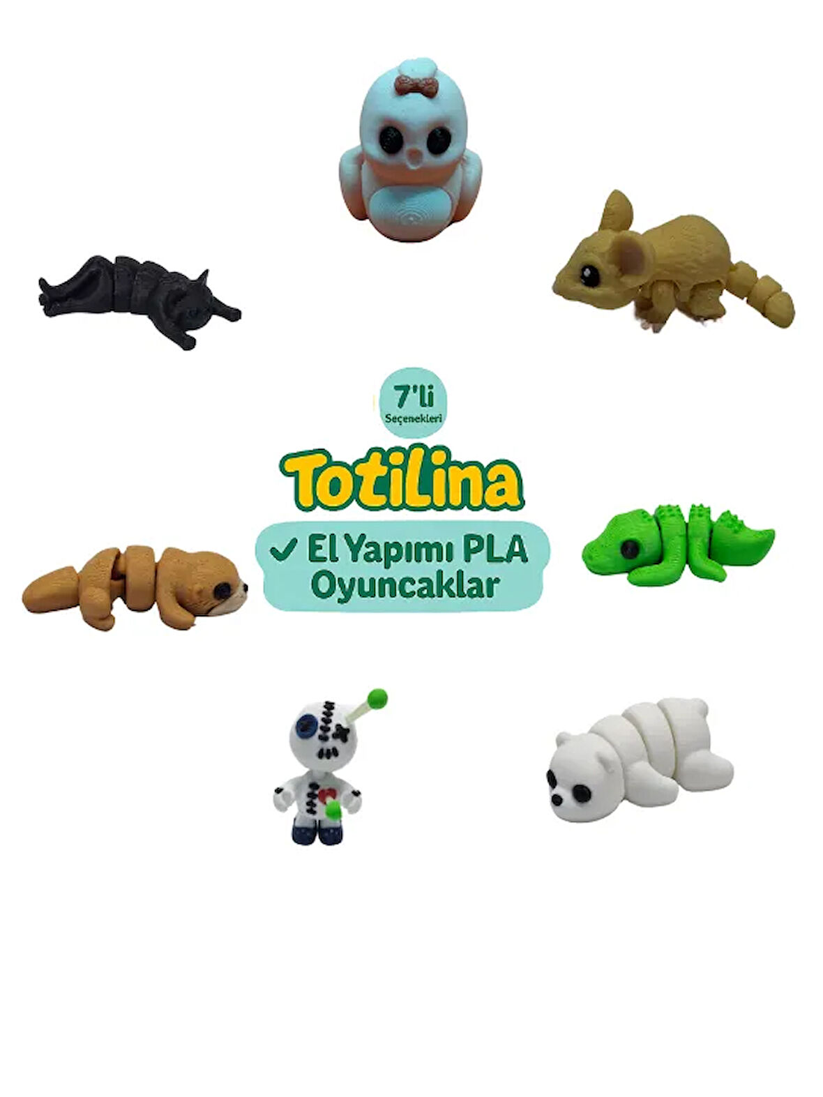 7'li set (kuş fare timsah ayı voodoo su samuru kedi…)