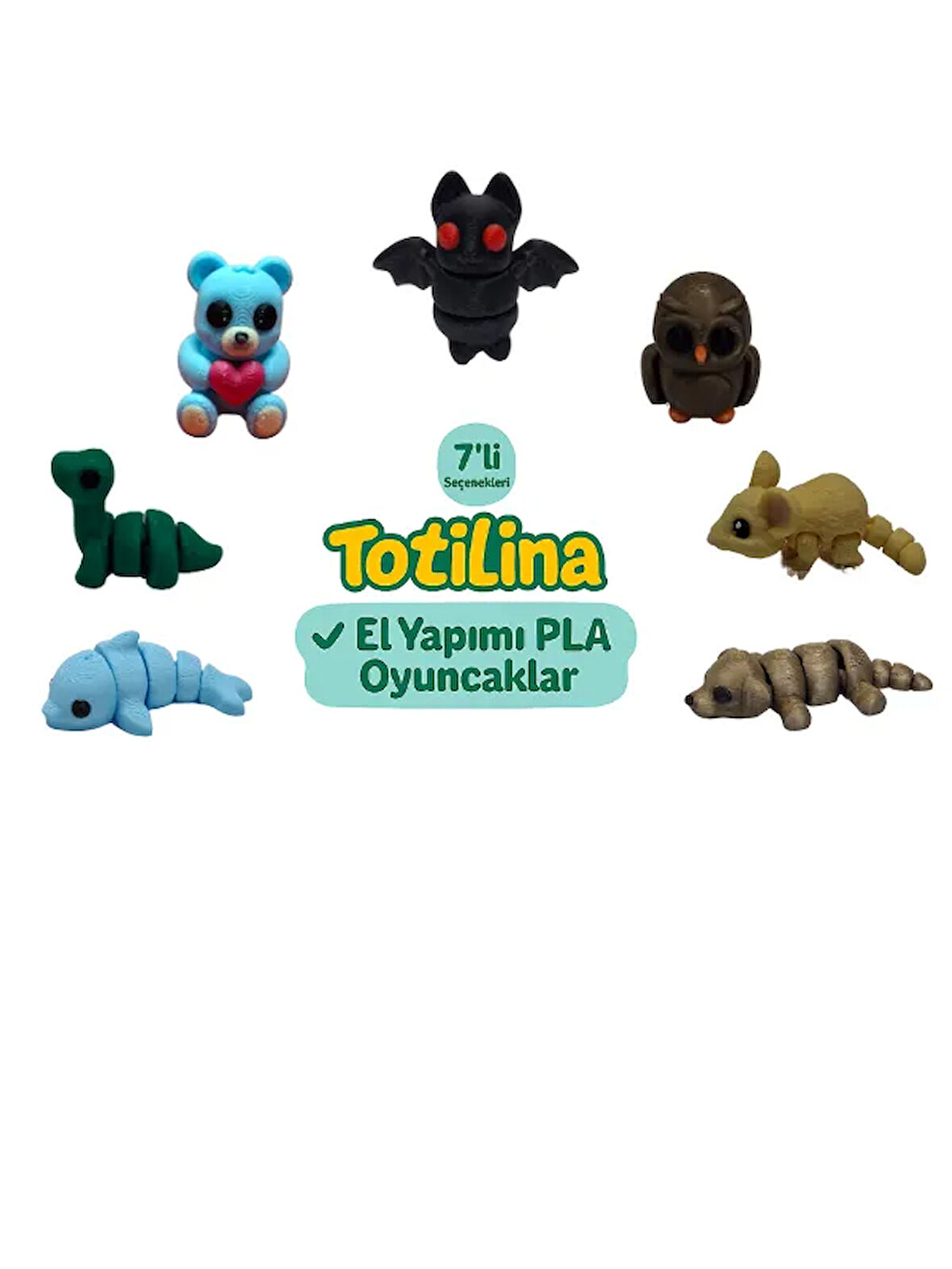7'Li set (yarasa baykuş fare köpek yunus dinozor ayı…)