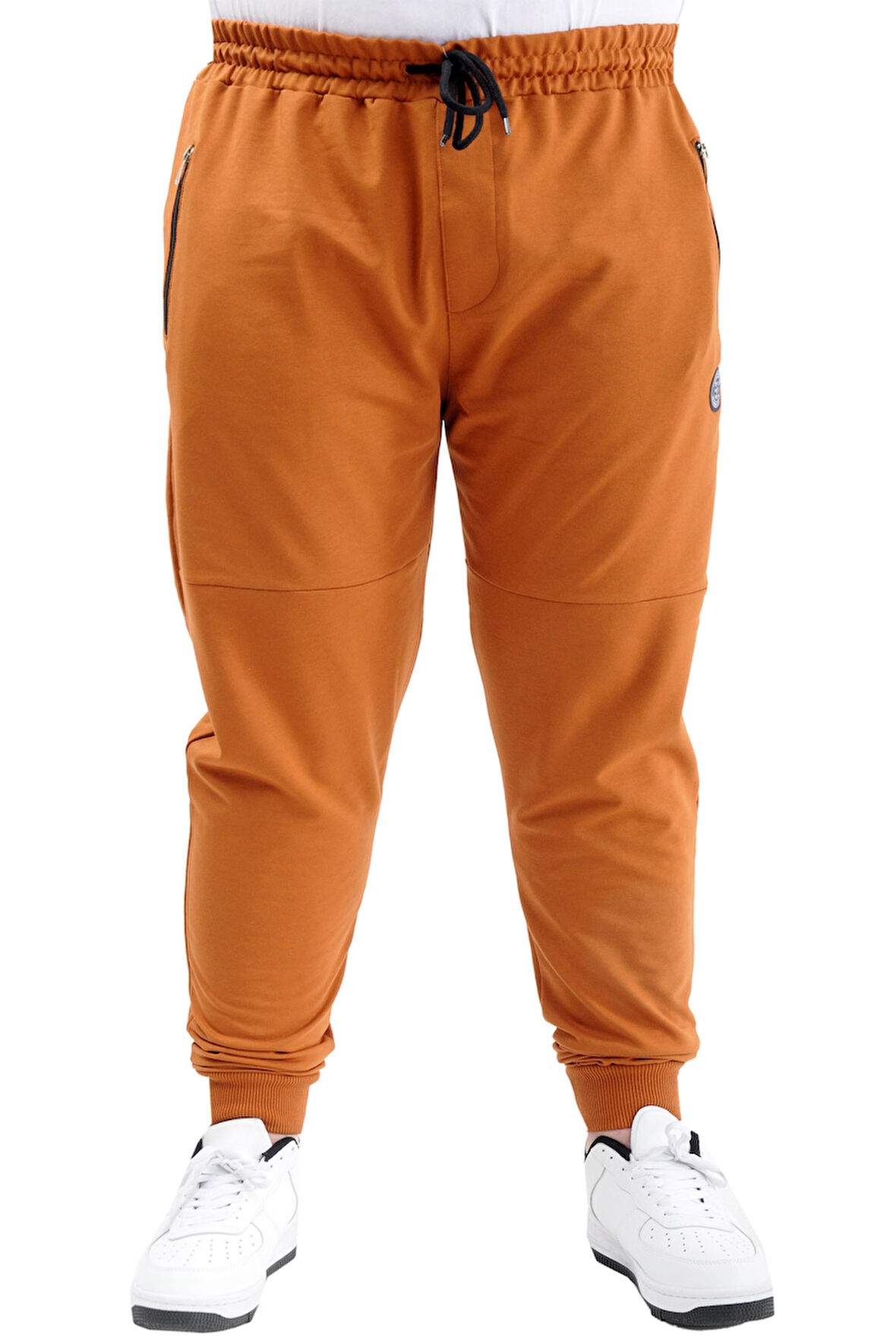 Mode XL Büyük Beden Eşofman Altı Dar Paça Zippered 22501 Tarçın