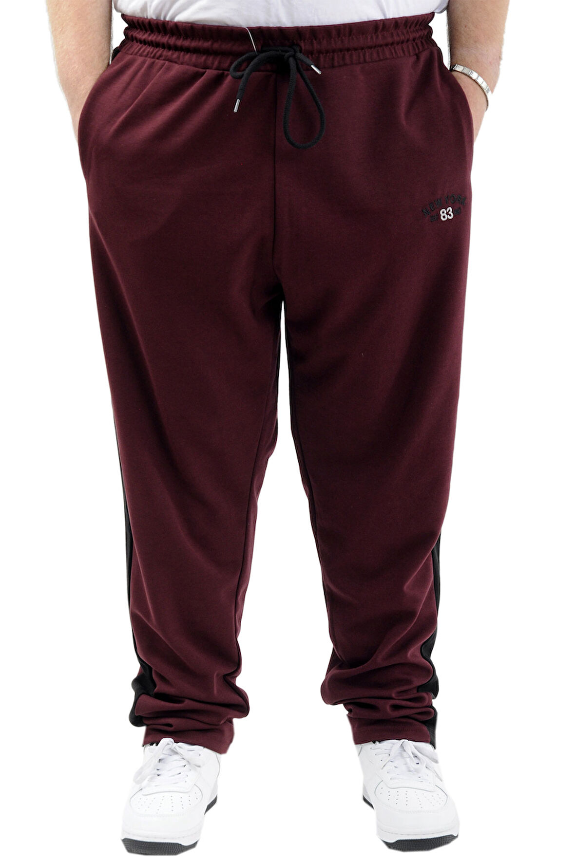 Mode XL Erkek Büyük Beden Eşofman Altı Cepli İnterlok GARNILI 24518 Mürdüm