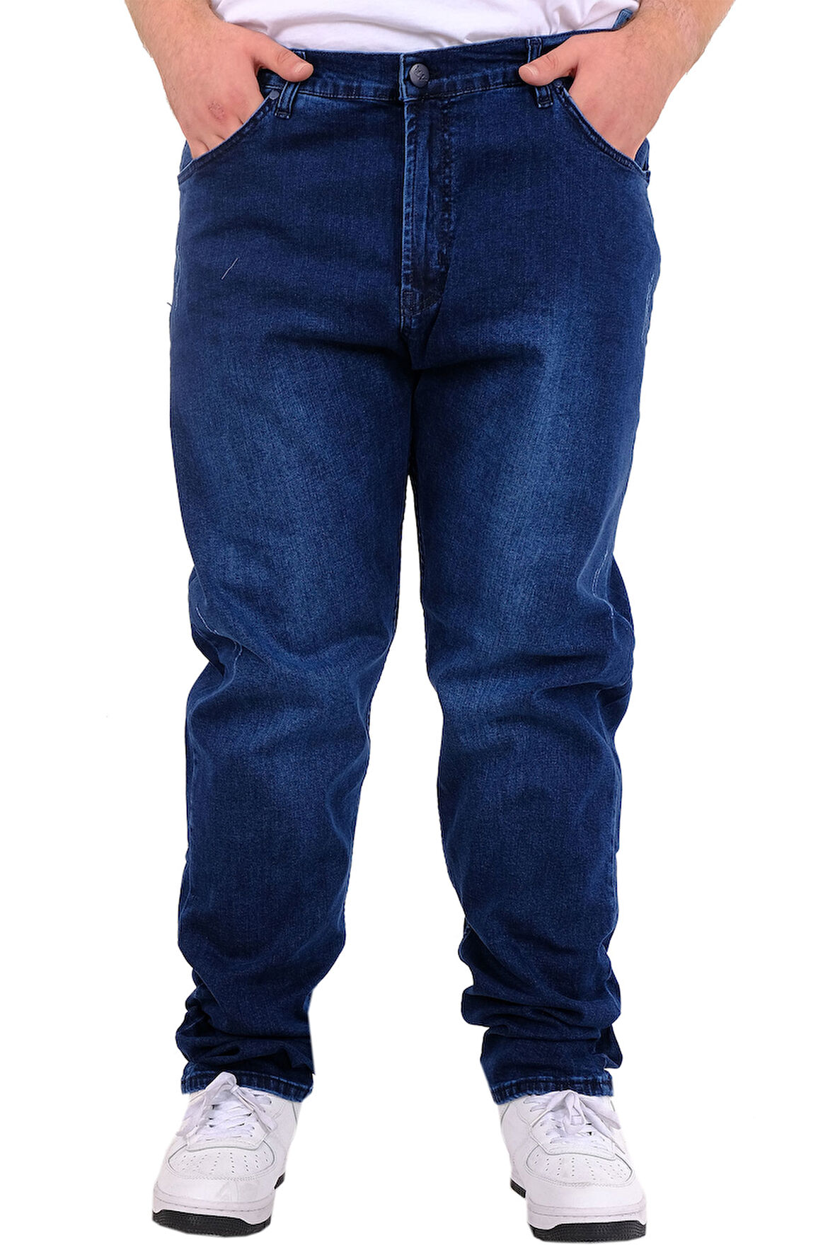 Mode XL Büyük Beden Erkek Klasik Kot Pantolon MARK 21920d Mavi