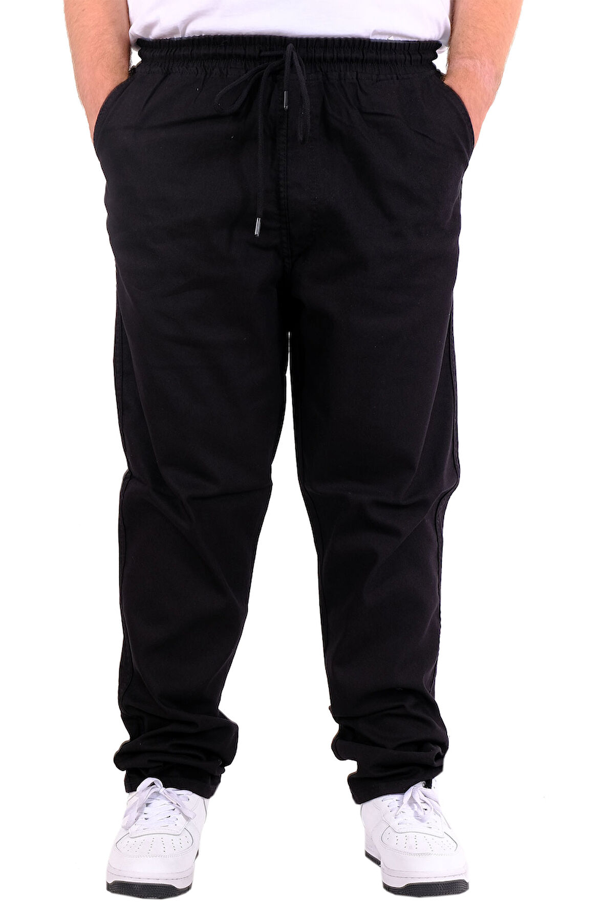 Mode XL Büyük Beden Erkek Gabardin Düz Paça Jogger EVEREST 21929 Siyah