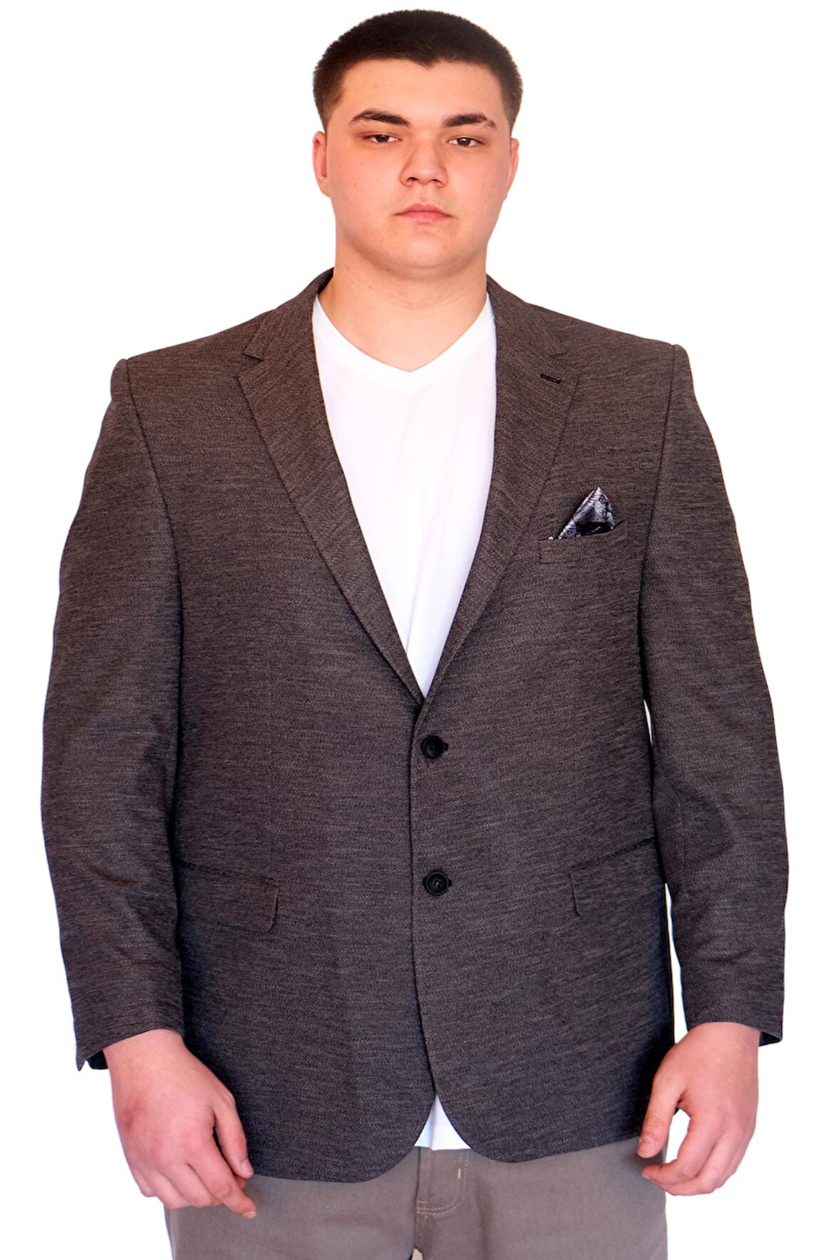 Mode XL Büyük Beden Erkek Klasik Blazer Ceket BRITANYA 23028 FUME