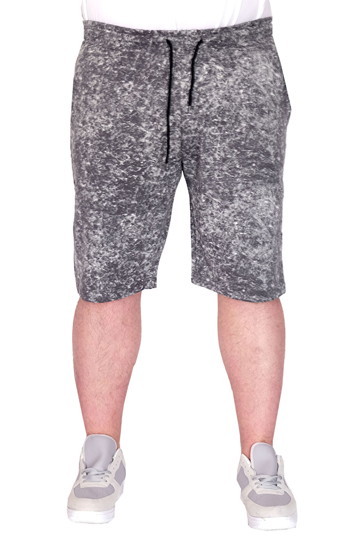 Mode XL Büyük Beden Erkek Şort Aşındırma Baskı 20037S Antrasit