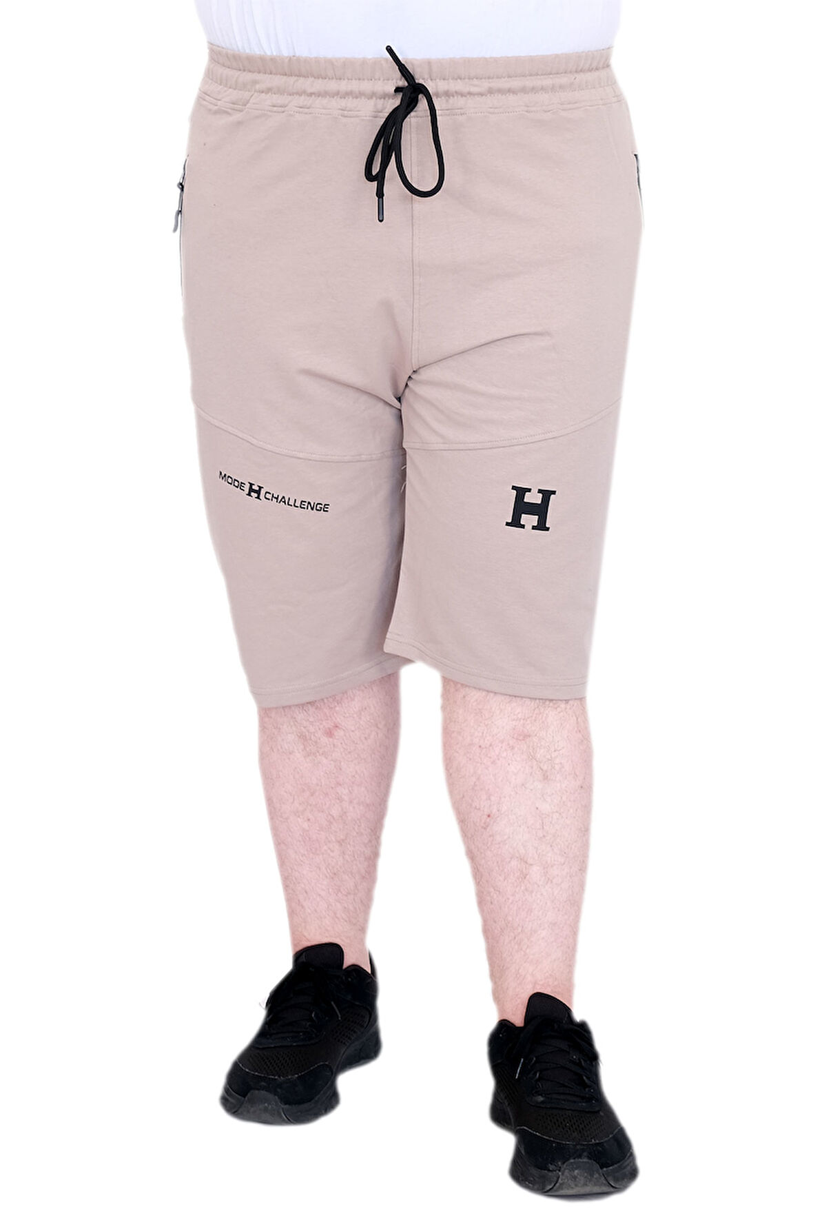 Mode XL Büyük Beden Erkek Şort 2 İplik Parçalı U25504 Gri