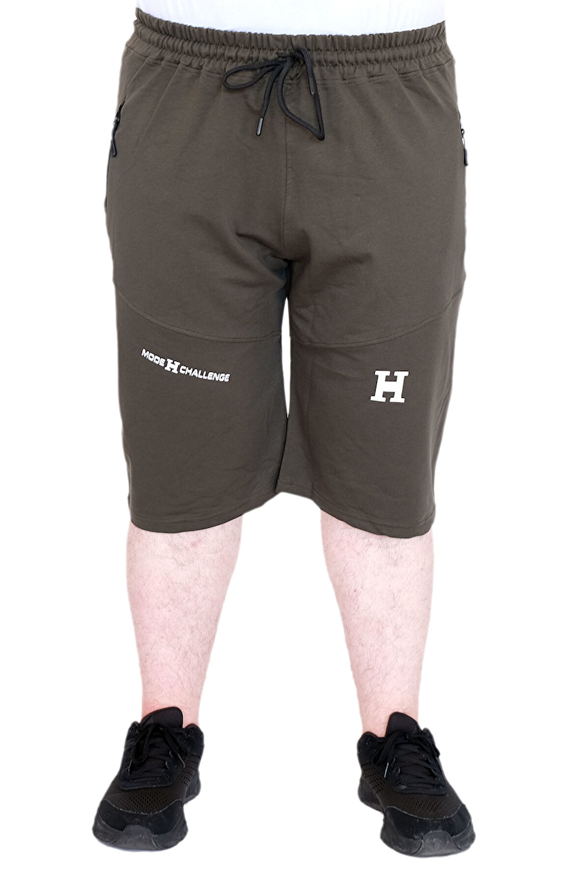 Mode XL Büyük Beden Erkek Şort 2 İplik Parçalı U25504 Haki