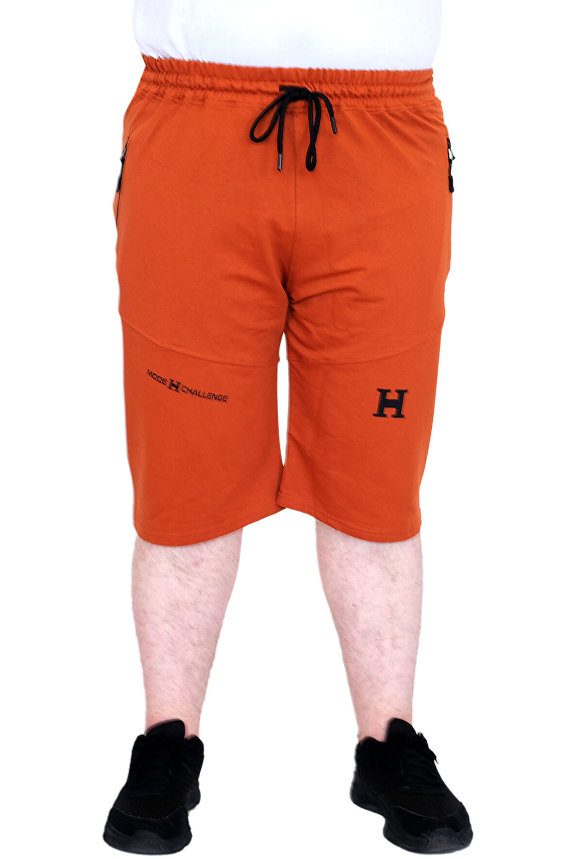 Mode XL Büyük Beden Erkek Şort 2 İplik Parçalı U25504 Tarçın