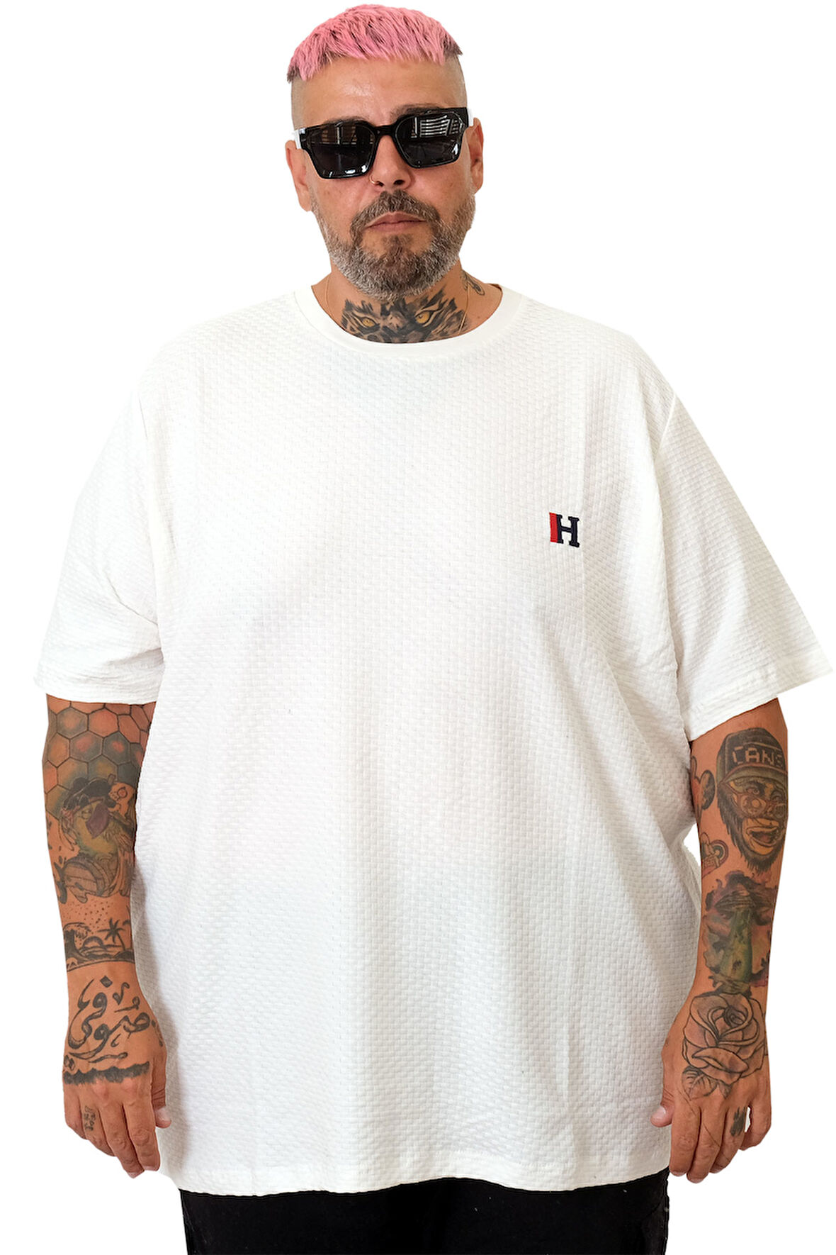 Mode XL Erkek Büyük Beden T-Shirt Petek U20038