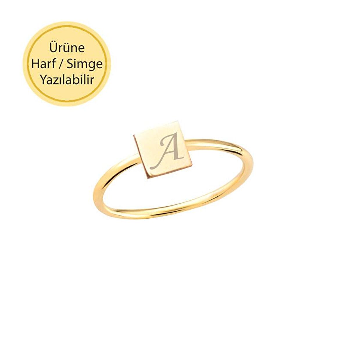 14 Ayar Altın Sade Geometrik Yüzük