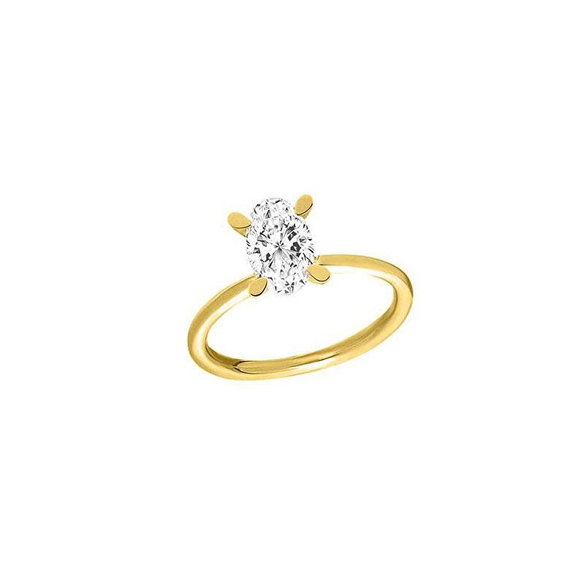 14 Ayar Sarı Altın Tektaş Yüzük