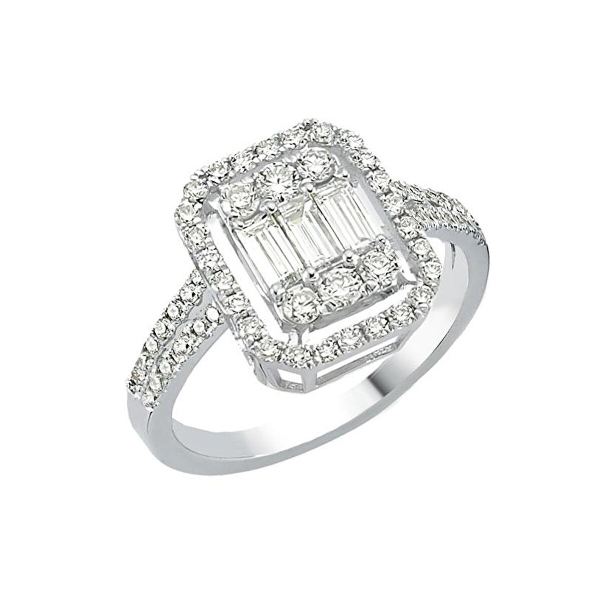 1.07ct Pırlanta Baget Yüzük