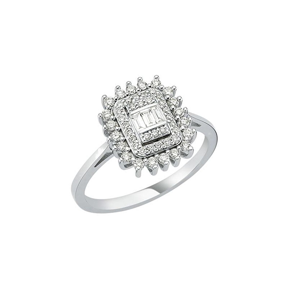 0.47ct Pırlanta Baget Yüzük