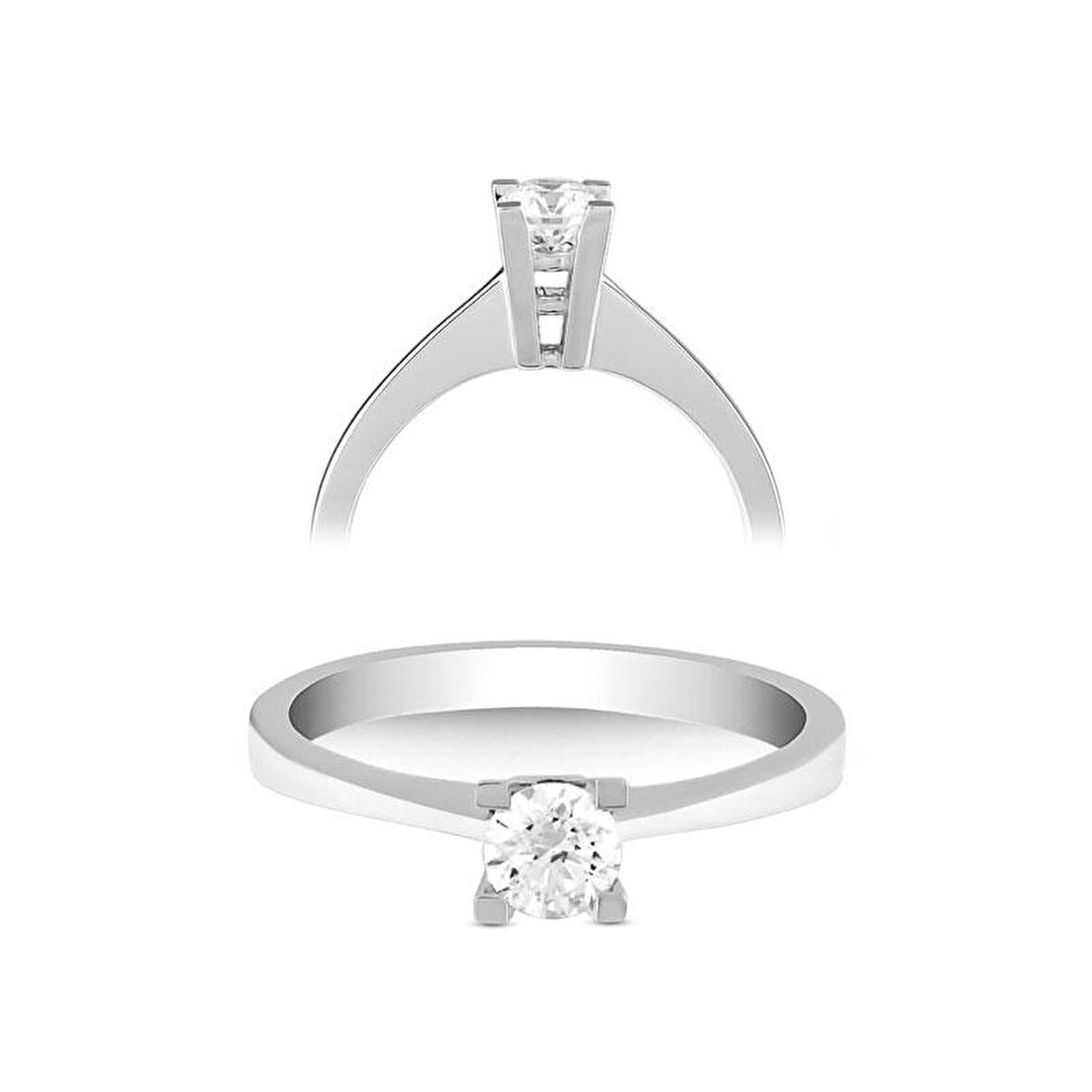 0,16Ct Pırlanta Tektaş Yüzük - 18K