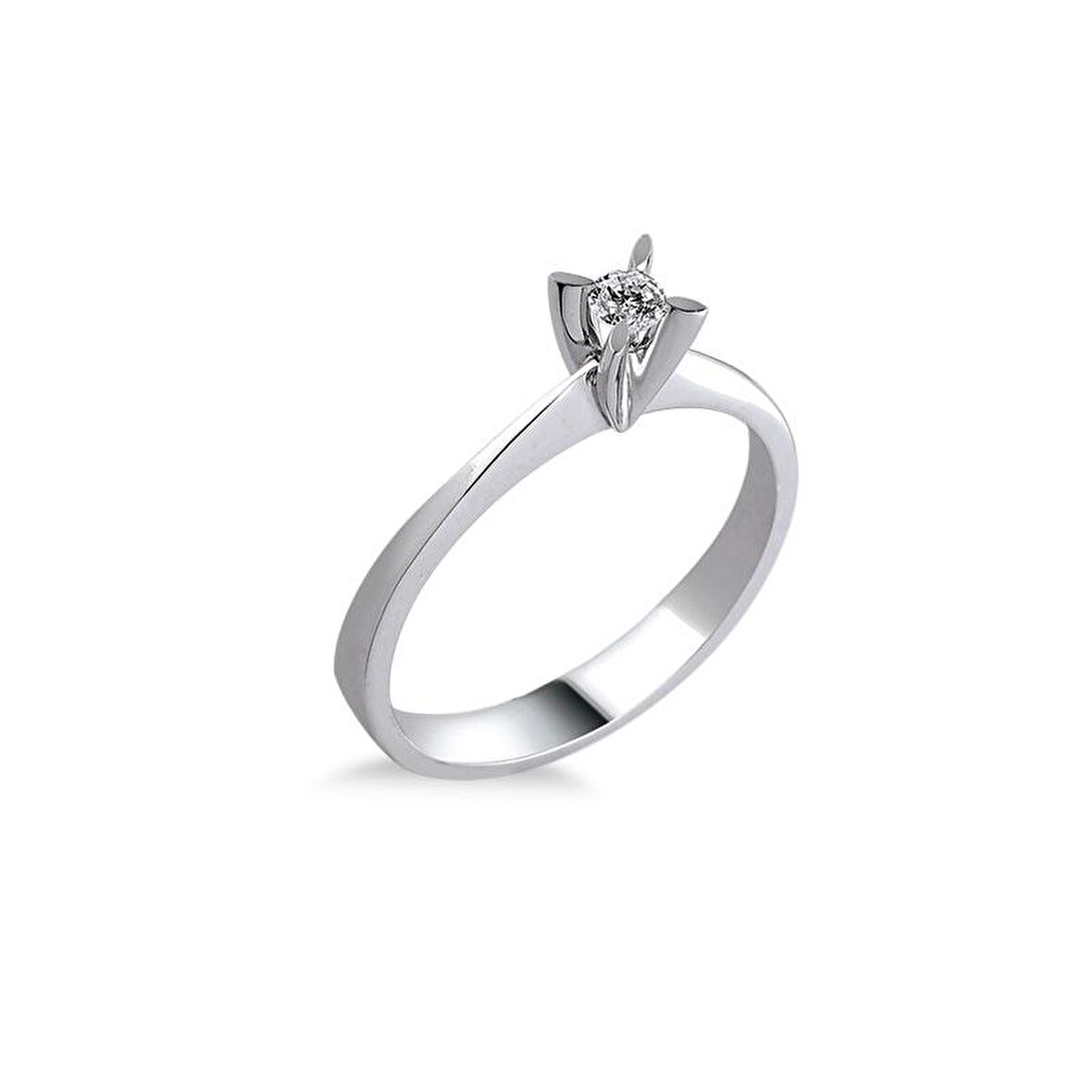 0.10ct Pırlanta Tektaş Yüzük-18k