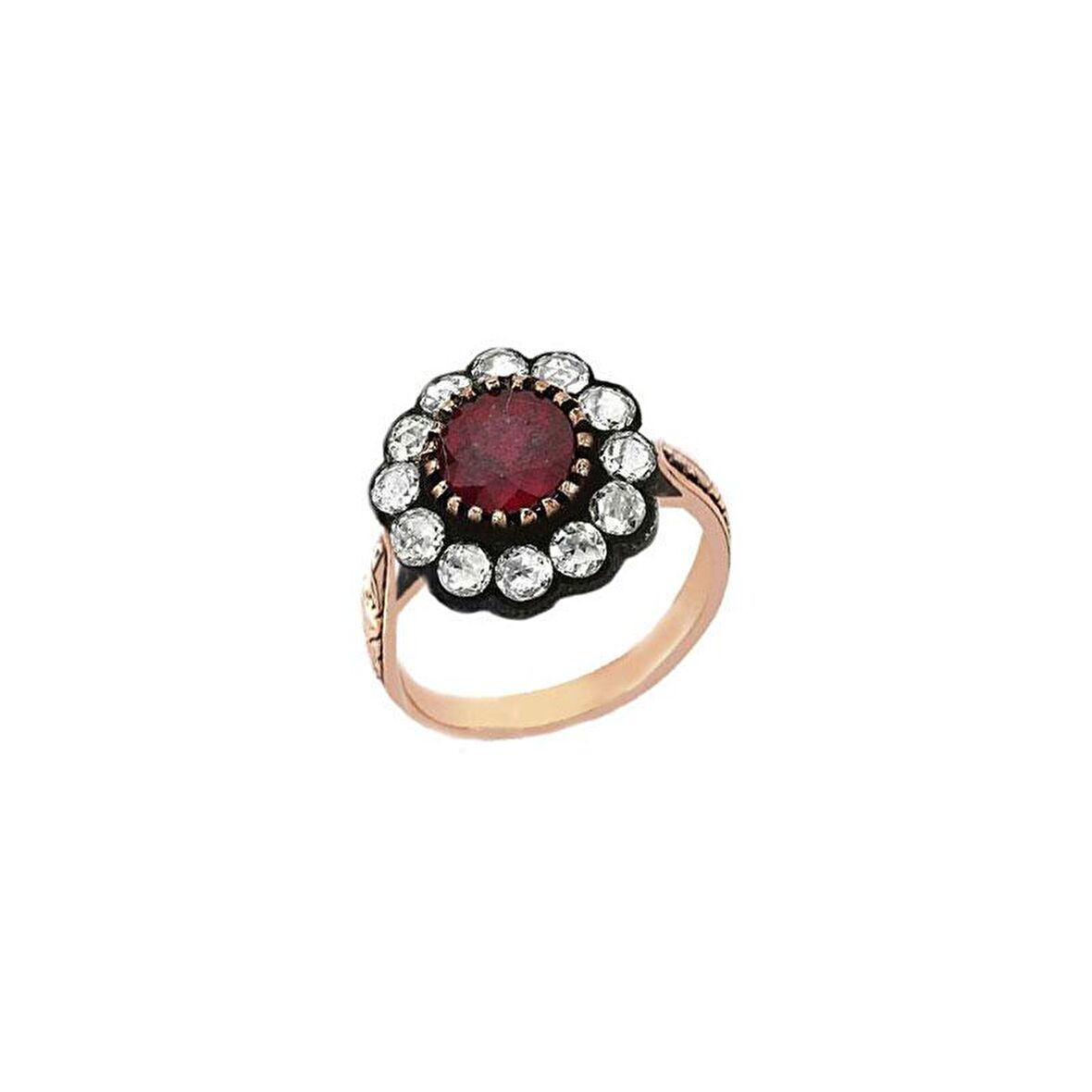 0.70ct Elmas Gül Model Yakut Yüzük
