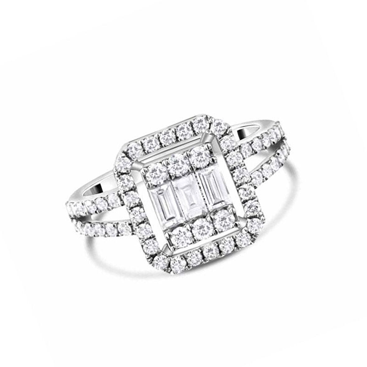 1.13ct Pırlanta Baget Yüzük