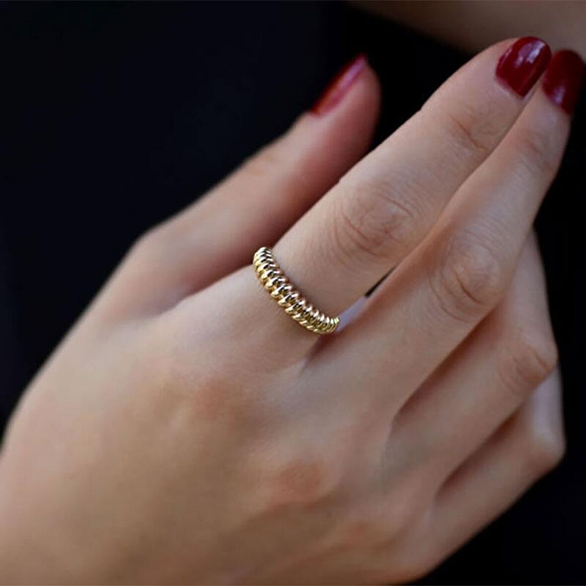 14 Ayar Altın İstiridye Yüzük