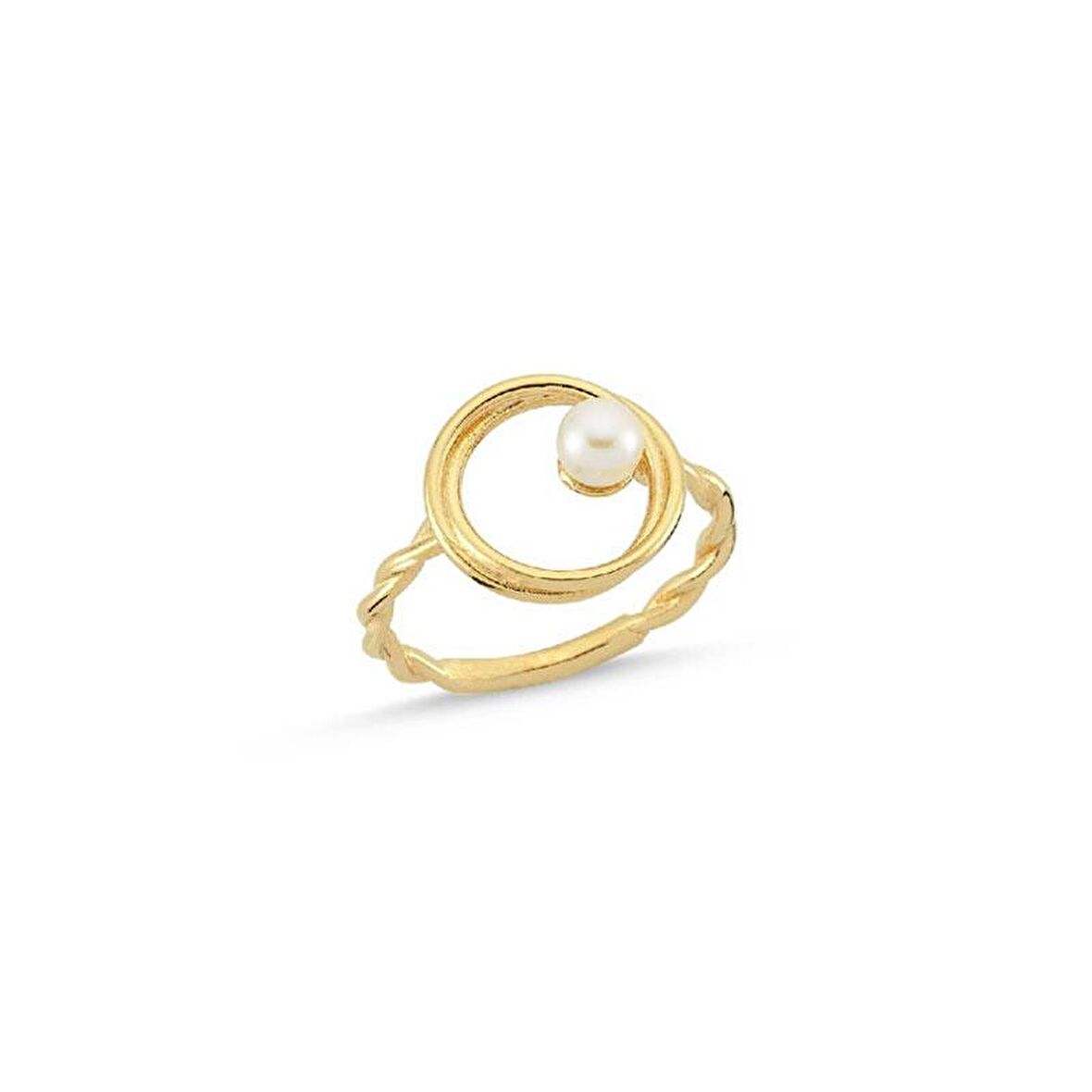 14 Ayar Altın İncili Burma Yüzük