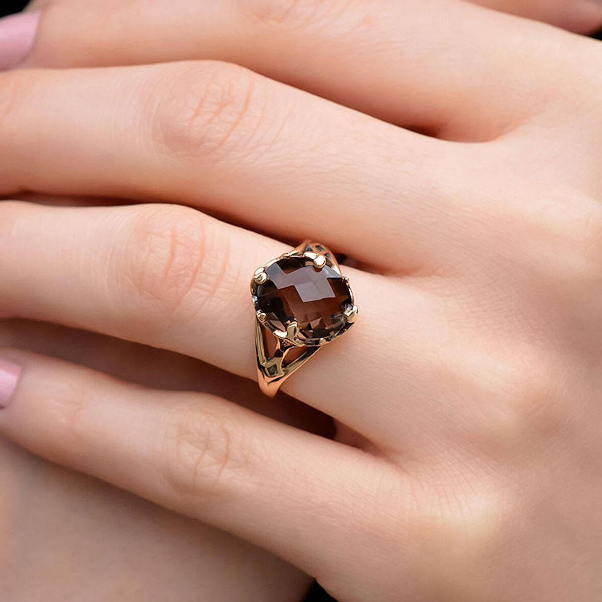 14 Ayar Altın Doğal Taşlı Yüzük