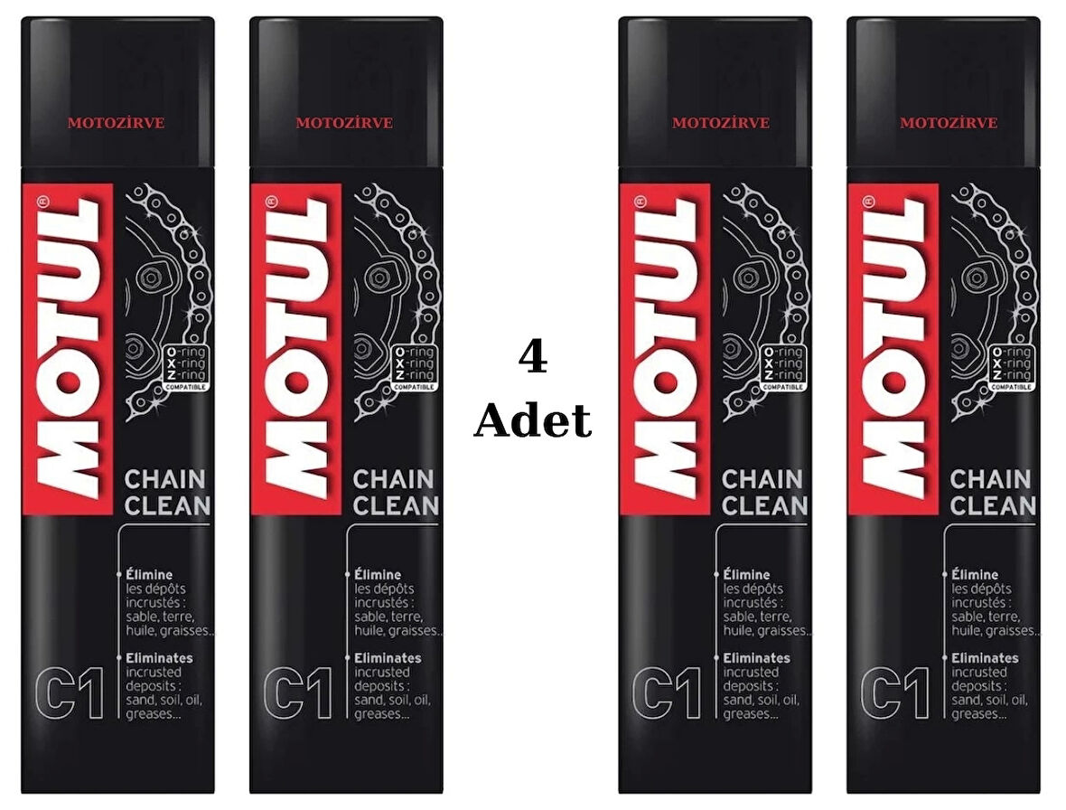 Motul C1 Zincir Temizleyici Spreyi Road 400 ml (4 Adet) , Yol ve Asfalt Motorları İçin