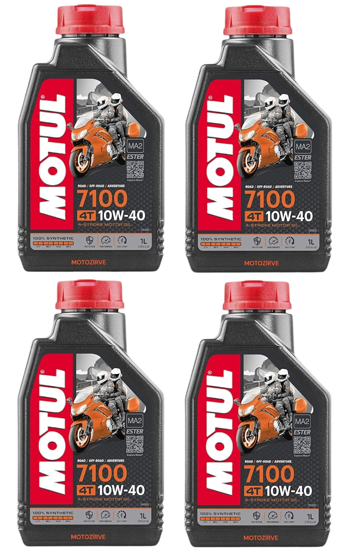 Motul 7100 10W40 4T % 100 Sentetik Motor Yağı 1 Litre (4 Adet)