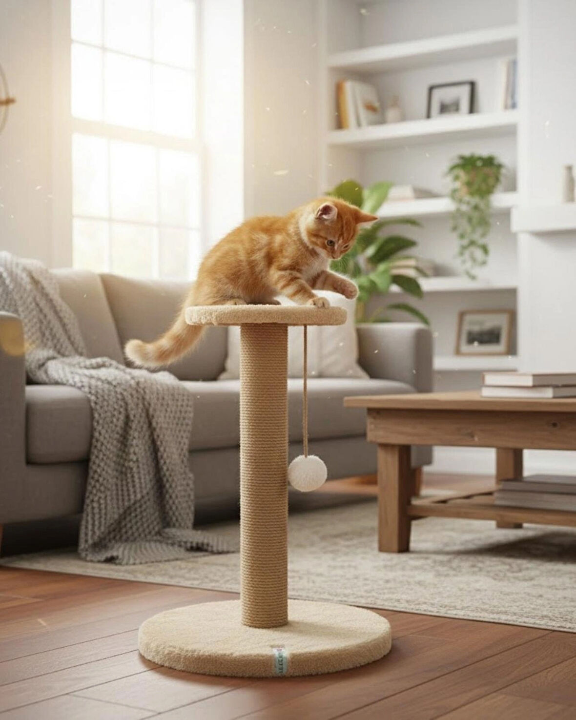 Reyo Pet Stepli Kedi Tırmalama Tahtası Bej