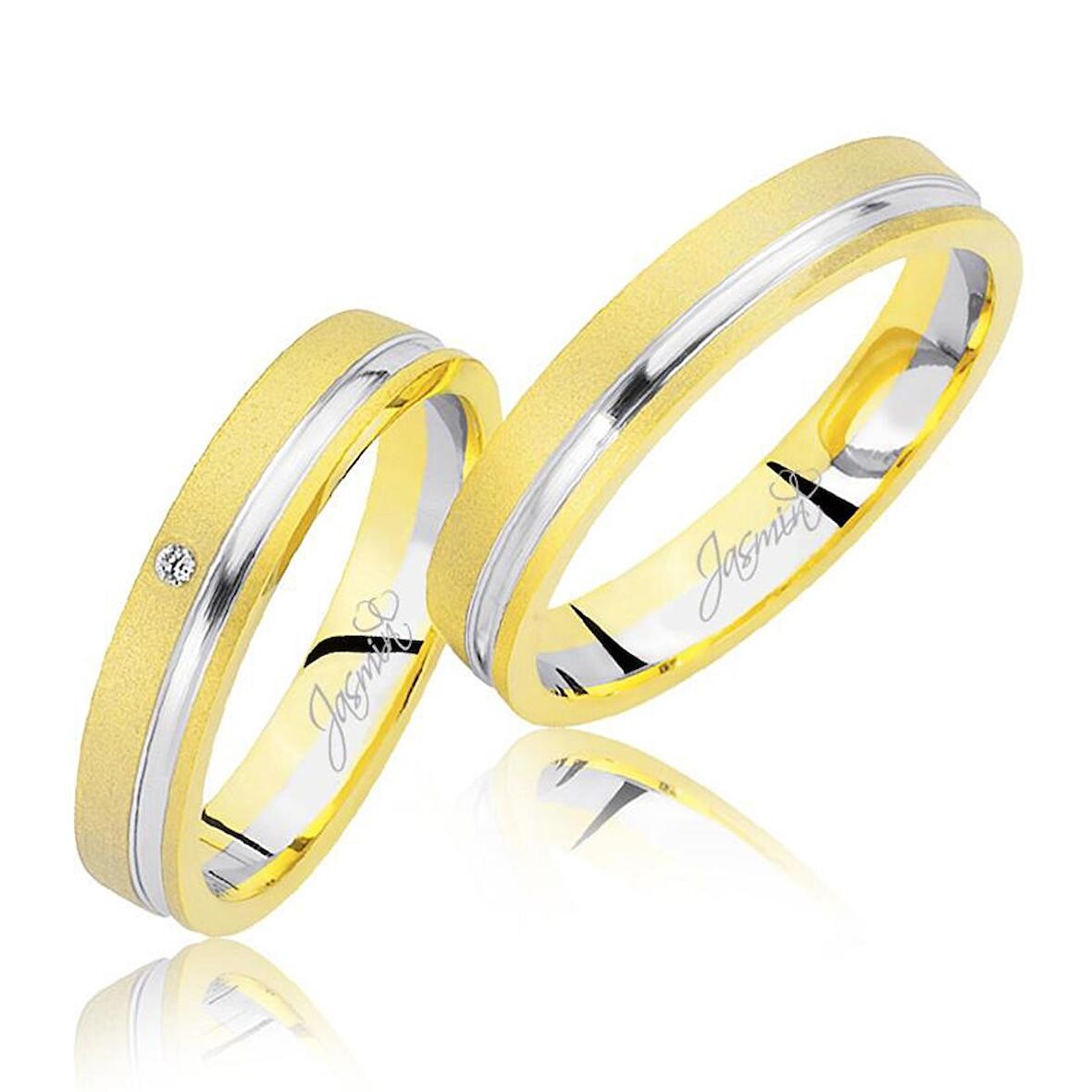 Sarı Beyaz Altın Alyans 3004-3