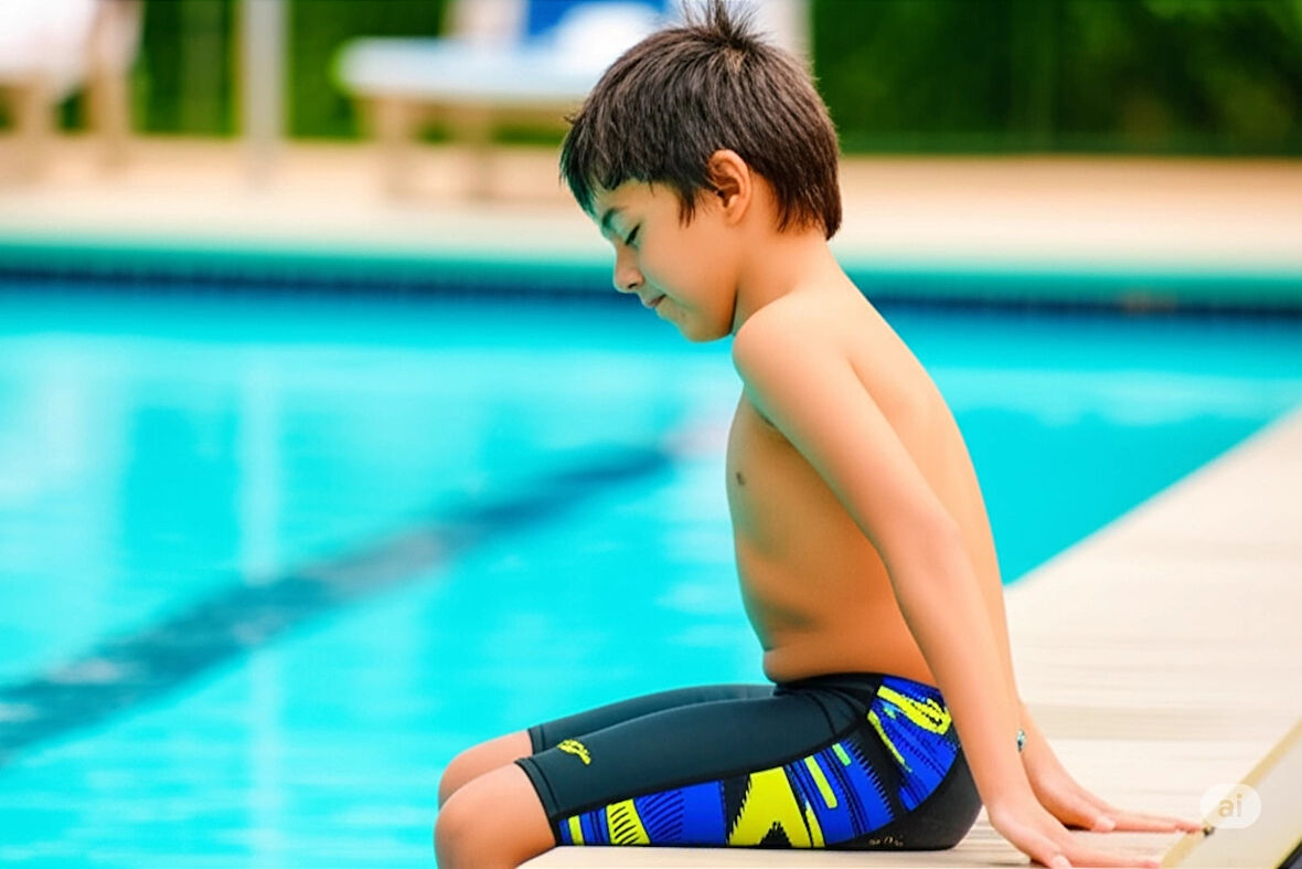 Speedo Hyperboom Panel Jammer Erkek Çocuk Yüzücü Mayosu Siyah-Sarı