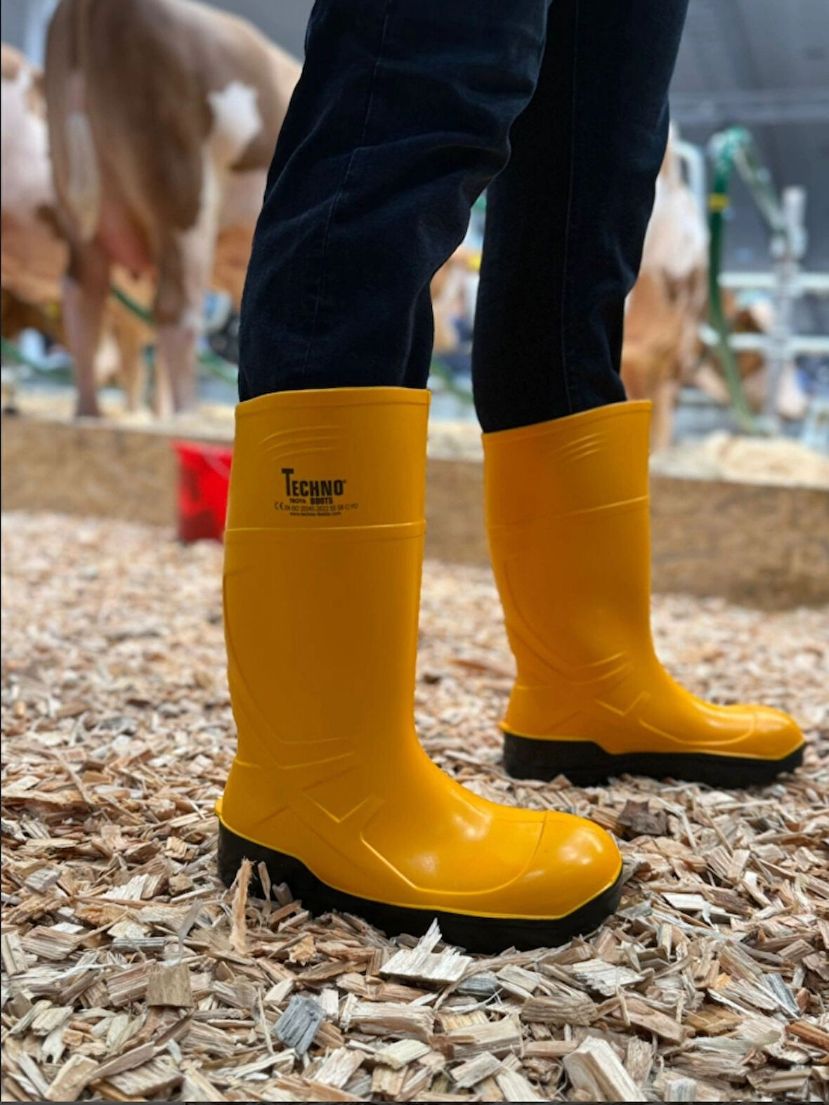 Techno Boots Poliüretan Soğuğa Dayanıklı Kısa Çelik Burunlu Sarı Çizme