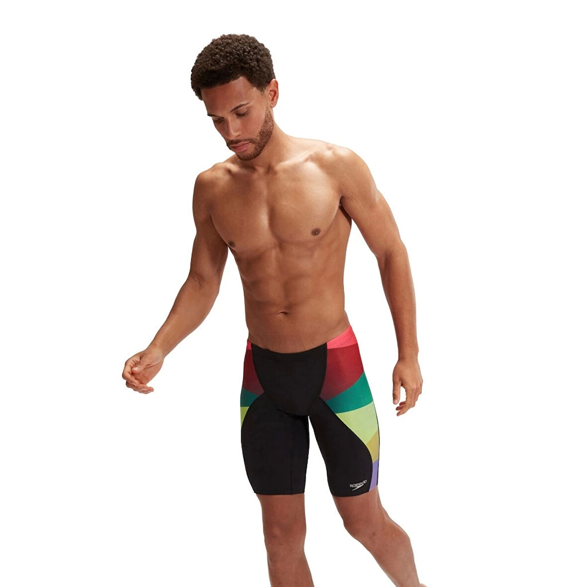 Speedo Placement Digital V-Cut Jammer Erkek Yüzücü Mayosu Siyah-Renkli