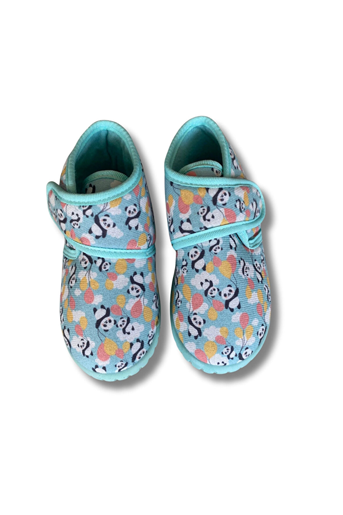 Soylu Yumuşak Pamuklu Unisex Çocuk Pandufu Yeşil/Panda