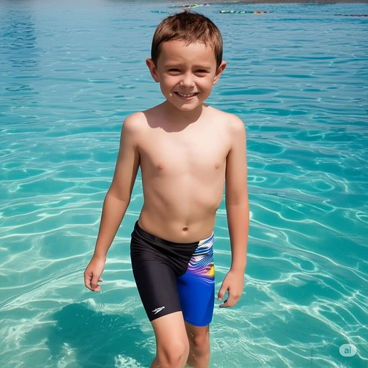 Speedo Printed Jammer Erkek Çocuk Mayosu Mavi