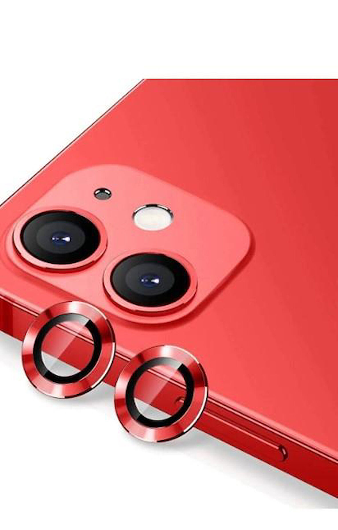  Iphone 11/12/12 Mini Uyumlu Kamera Koruyucu Lens Mercek Metal Çerçeveli 2li Set