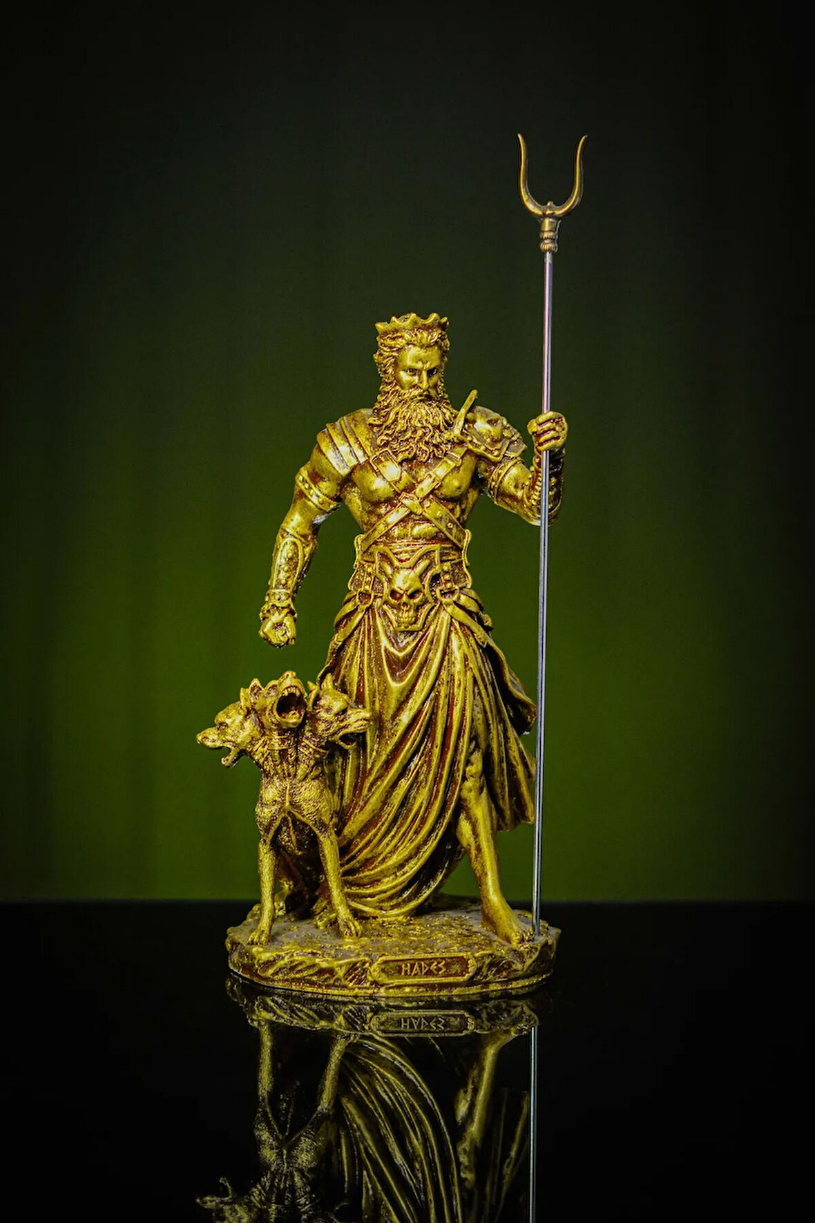 Antik Yunan Mitolojik Kahraman Ölüler Tanrısı Hades Ve Cerberus Heykel Biblo