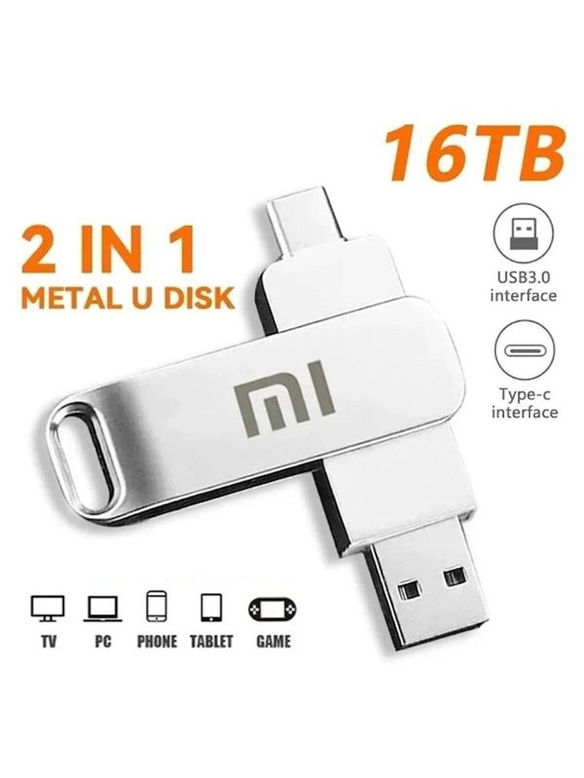 16 TB Usb 3.0 Kalem Sürücü Yüksek Hızlı Aktarım Metal Ssd Taşınabilir Disk Flash Sürücü Bellek Usb
