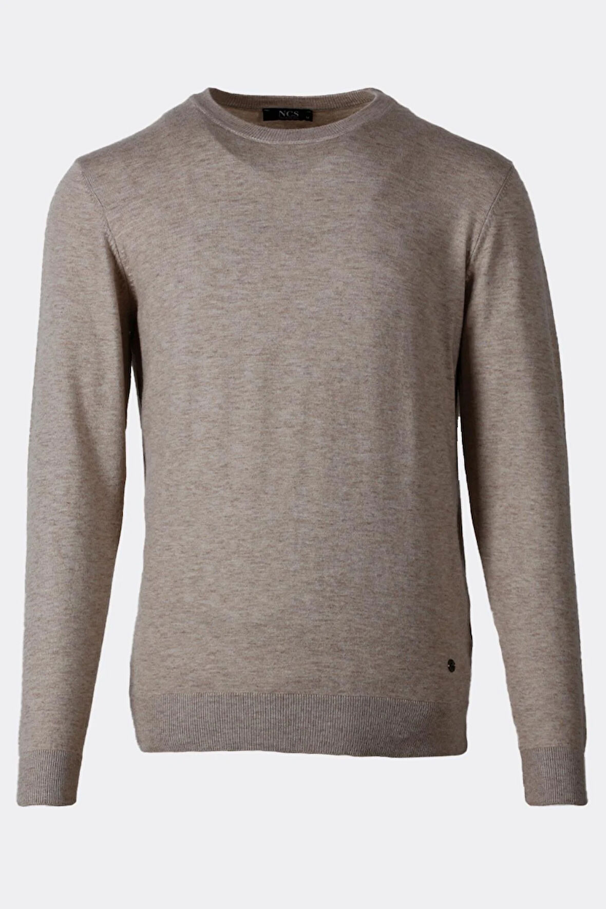 Erkek Triko Bisiklet Yaka Bej Yün Görünümlü Tüylenmez 3009 