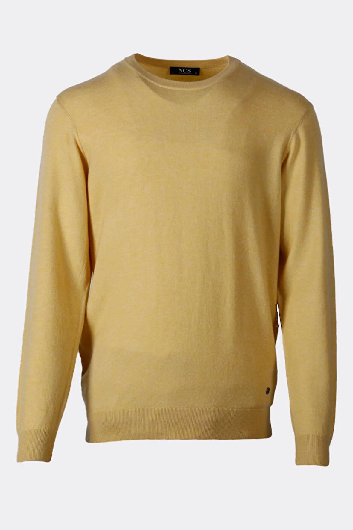 Erkek Triko Bisiklet Yaka Sarı Yün Görünümlü Tüylenmez 3009 