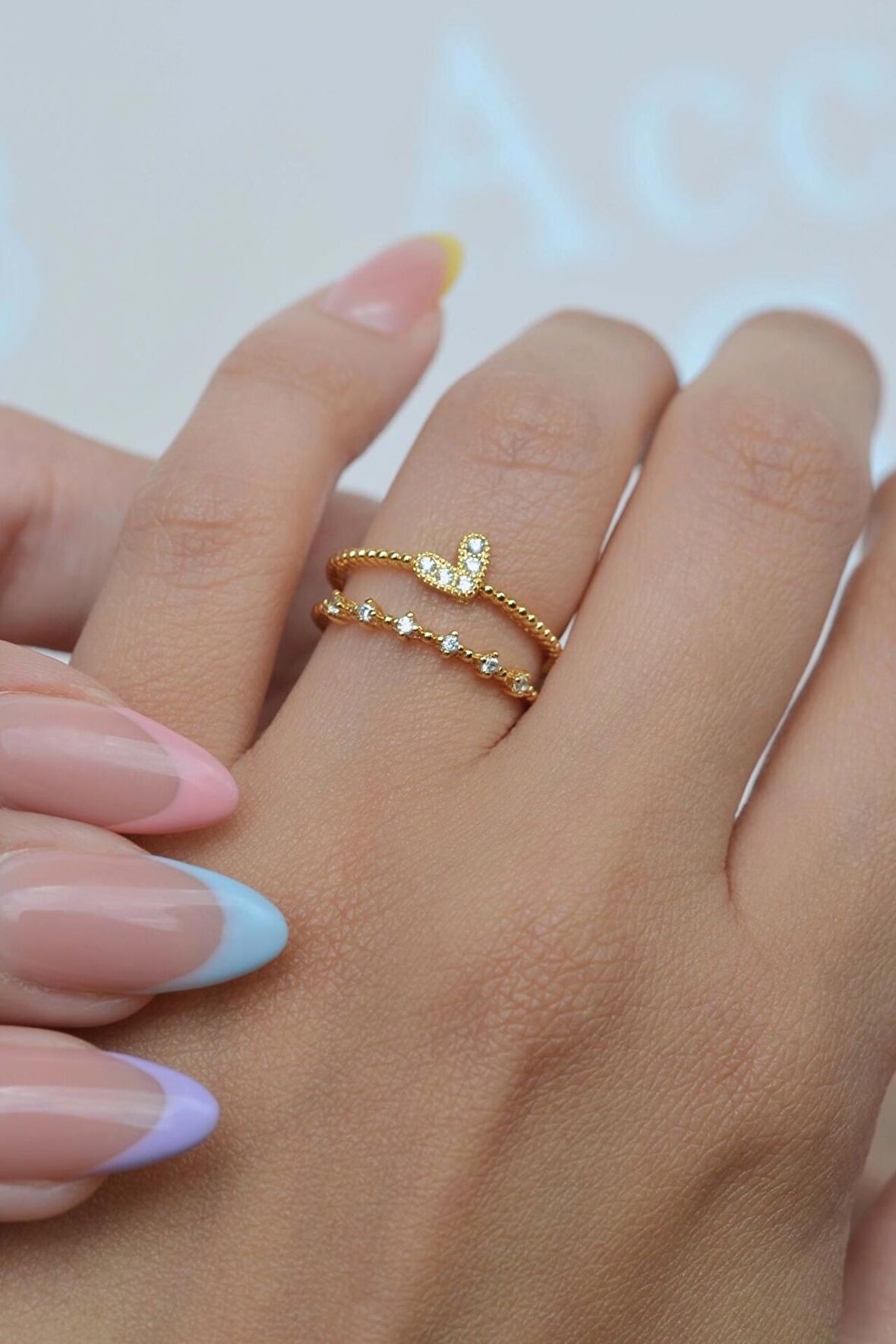 İnce Kalpli Eklem Yüzüğü İnce Yüzük