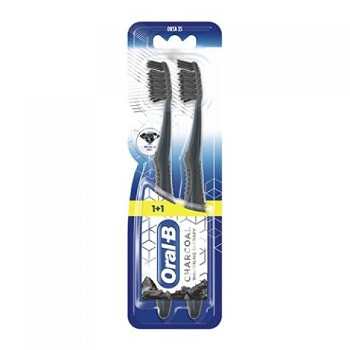 Oral B Charcoal Hassas Orta 1+1 Diş Fırçası